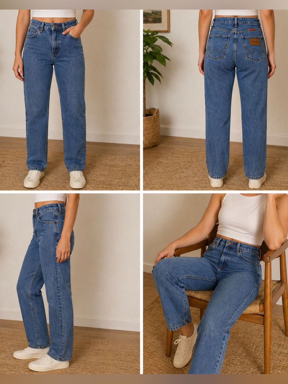 Wrangler Vintage Straight Leg Jeans High Rise Medium Wash Size 5/6 x 30 - Picture 2 of 12